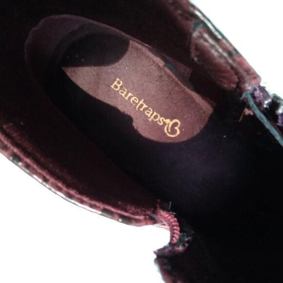 'Marconi' Burgundy Chelsea Boots Back Strap Brass  Buckle & Snake Print Sz 9 M - Picture 7 of 12
